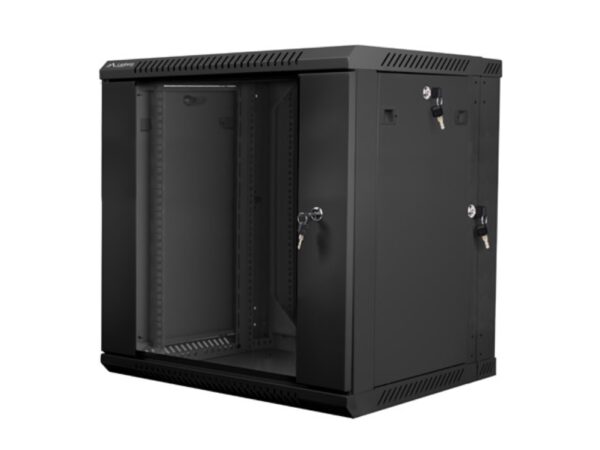 ARMARIO LANBERG MURAL DOBLE SECCION RACK 19" 12U/600X600 FLAT PACK NEGRO
