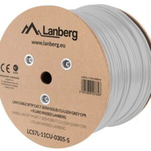 BOBINA CABLE RED LANBERG SFTP RJ45 CAT.7 SOLIDO CU AWG23 LSZH CPR 305M GRIS FLU