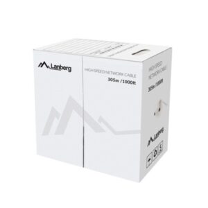 BOBINA CABLE RED LANBERG UTP RJ45 CAT.6 SOLIDO CU AWG24 305M GRIS FLUKE TEST