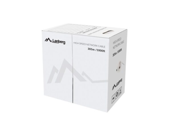 BOBINA CABLE RED LANBERG UTP RJ45 CAT.6 SOLIDO CU AWG24 305M GRIS FLUKE TEST