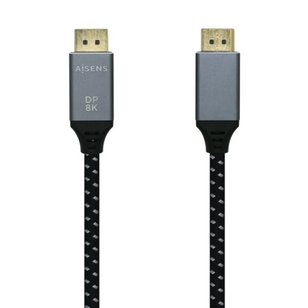 CABLE AISENS DISPLAYPORT V1.4 8K60HZ DP M-DP M GRIS NEGRO 2.0M