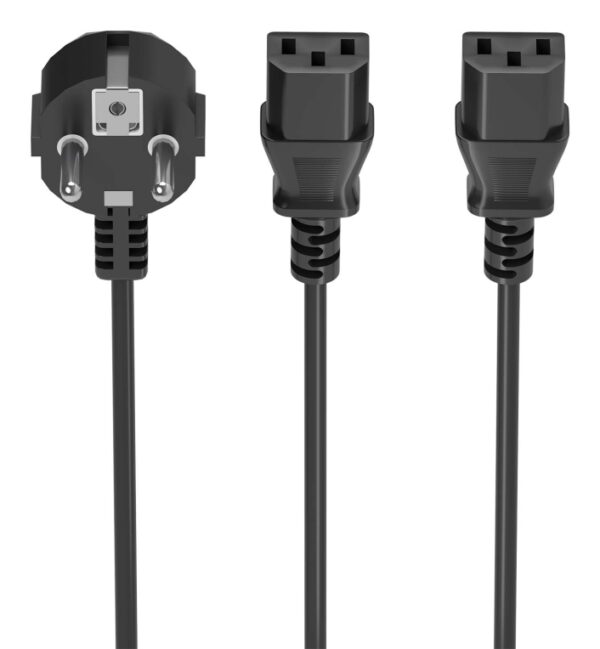 CABLE ALIMENTACION CPU AISENS CEE7/M-2XC13/H NEGRO 3mts