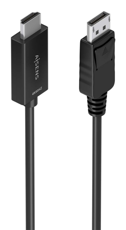 CABLE CONVERSOR AISENS DISPLAYPORT/M A HDMI/M 4K@60HZ NEGRO 2.0M