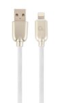 CABLE DE DATOS Y CARGA GEMBIRD 8 PINES DE CAUCHO PREMIUM, 2M, BLANCO