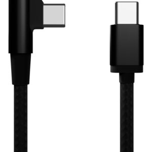 CABLE GEMBIRD USB TIPO C MACHO-MACHO TRENZADO DE ALGODON EN ANGULO, 0,2 M,NEGRO