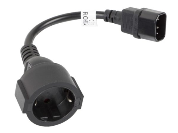 CABLE LANBERG ADAPTADOR IEC 320 C14/SCHUKO CEE7 HEMBRA 20CM