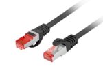 CABLE RED LANBERG LATIGUILLO CAT.6 S/FTP LSZH CU 0.25M NEGRO FLUKE PASSED