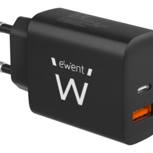 CARGADOR MOVIL EWENT RAPIDO USB-C y QC3.0 20W