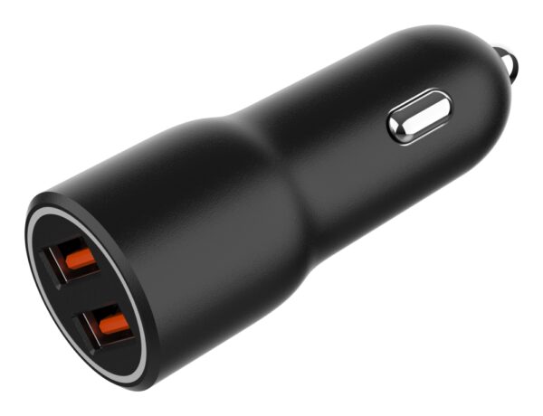 CARGADOR RAPIDO PARA COCHE GEMBIRD CON 2 PUERTOS USB, QC3.0, 36 W, NEGRO