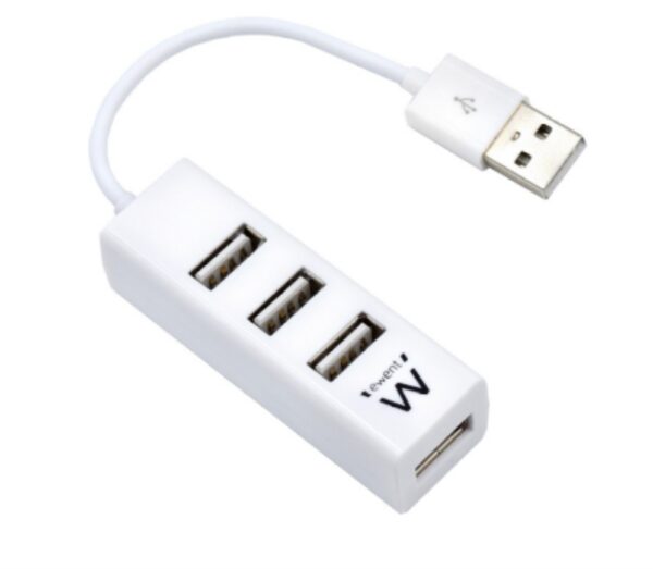 HUB EWENT USB 2.0 HIGH SPEED USB-A 4 PUERTOS BLANCO