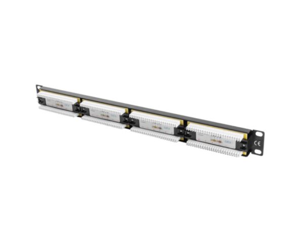 PATCH PANEL LANBERG CAT.6 UTP 24 PUERTOS 1U CAT.6 UTP 19" RACK NEGRO