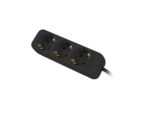 REGLETA LANBERG 3 TOMAS SCHUKO NEGRA 1.5M