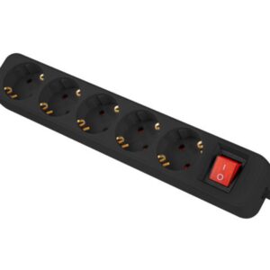 REGLETA LANBERG 5 TOMAS SCHUKO CON PROTECION NEGRA 3M