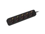 REGLETA LANBERG 5 TOMAS SCHUKO NEGRA 1.5M