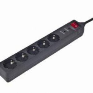 PROTECTOR CONTRA SOBRETENSIONES GEMBIRD 5 ENCHUFES 4,5 M NEGRO