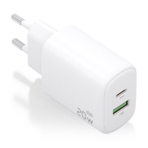 CARGADOR AISENS GaN 20W 1xUSB-C PD3.0 1xUSB-A QC3.0 BLANCO
