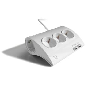 REGLETA EWENT 5 TOMAS SHUKO 16A SOBREMESA 2 PUERTOS USB 1.5M BLANCA