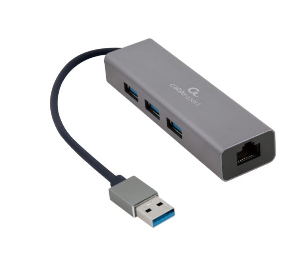 ADAPTADOR DE RED GEMBIRD USB AM GIGABIT CON HUB DE 3 PUERTOS USB 3.0