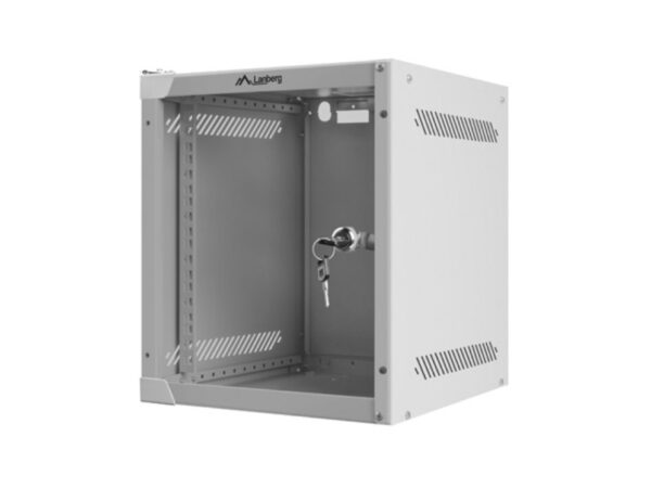 ARMARIO LANBERG MURAL 6U 280X310 RACK 10" FLAT PACK GRIS PUERTA CRISTAL