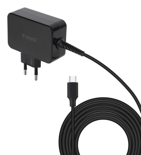 CARGADOR TOOQ PORTATIL GAN USB-C PD 45W NEGRO