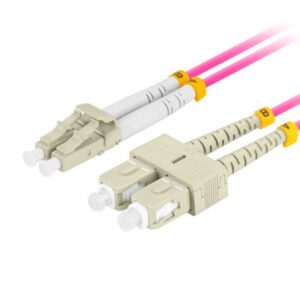 CABLE DE FIBRA OPTICA LANBERG 1M MULTI LC/UPC-SC/UPC DUPLEX LSZH OM4 50/125 3.0