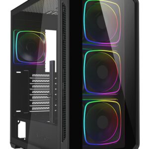 CAJA GAMING ATX SHARKOON AK5G RGB 4XVENT 120MM 3XUSB SN FUENTE NEGRO