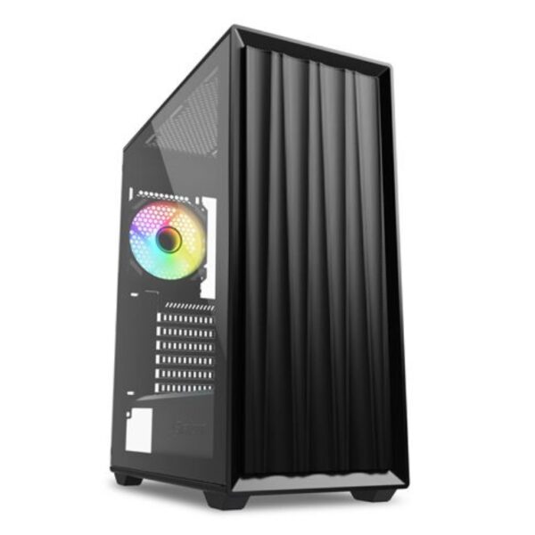 CAJA GAMING ATX SHARKOON VK3 RGB 2XUSB 1XTRRS SN FUENTE NEGRO