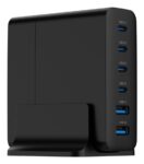CARGADOR RAPIDO GEMBIRD USB GAN DE 6 PUERTOS 75 W NEGRO