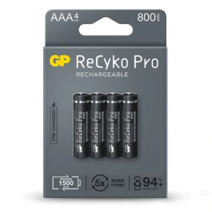 PILA RECARGABLE GP AAA SIN DESCARGA 800mAh (4 UD)