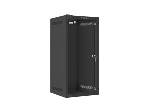 ARMARIO LANBERG MURAL RACK 10" 12U/280X310 FLAT PACK NEGRO PUERTA CRISTAL