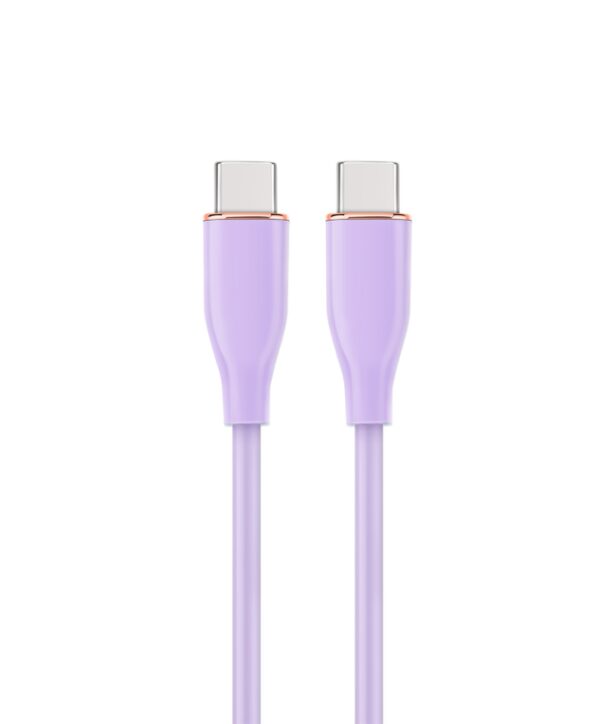 CABLE DE CARGA Y DATOS GEMBIRD (PD) TIPO-C SILICONA ALTA CALIDAD 1,5M MORADO