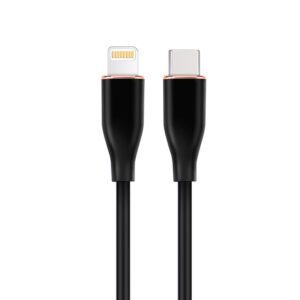 CABLE DE CARGA Y DATOS GEMBIRD USB TIPO-C A 8 PINES DE SILICONA PREMIUM 1,5M BK