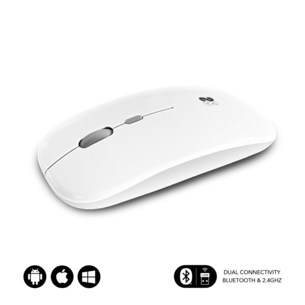 RATON SUBBLIM DUAL FLAT WHITE BLUETOOHT BATERIA RECARGABLE