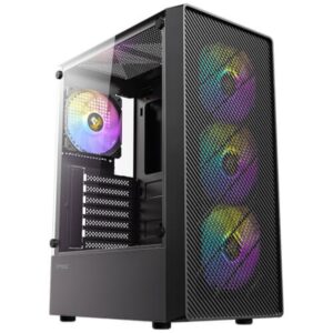 CAJA ANTEC AX26 ARGB ATX NEGRO 4XVENT 120MM 2XUSB SN FUENTE
