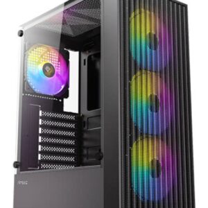 CAJA ANTEC AX27 ARGB ATX NEGRO 4XVENT 120MM 2XUSB SN FUENTE