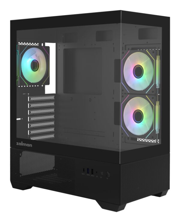 CAJA ZALMAN CHRONIX ATX 3 XVENT 120MM ARGB 1XUSB 3.0 NEGRO S/N FUENTE