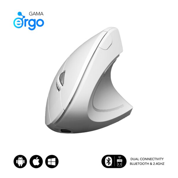 RATON SUBBLIM GLIDE ERGO DUAL BLANCO BLUETOOTH BATERIA RECARGABLE