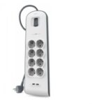 REGLETA BELKIN SURGERSTRIP 8 TOMAS 2x USB/ A PROTECCION ANTIPICOS BLANCO MONTABL