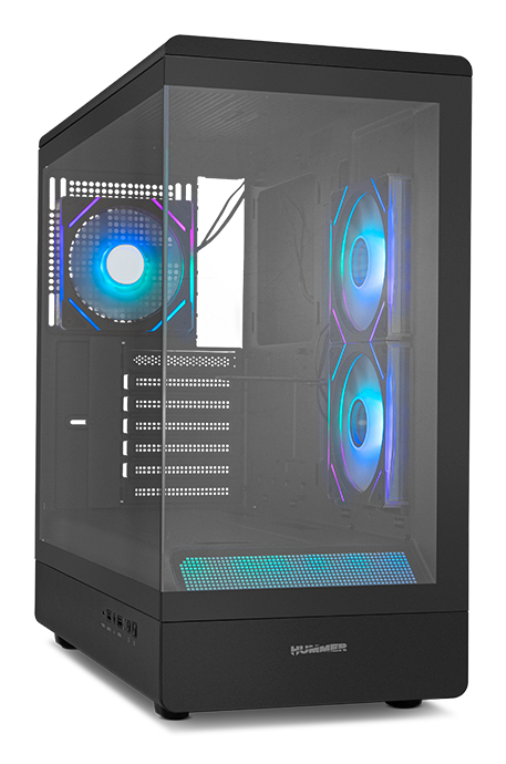 CAJA NOX SEMITORRE FRAMELESS HUMMER SIGNAL ARGB NEGRO USB TYPE C