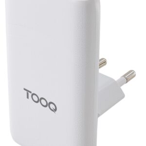 CARGADOR TOOQ PARED GAN USB-C/PD+USB-A/QC 65W, BLANCO