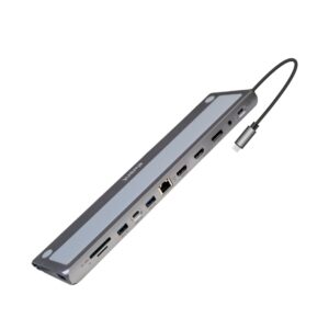 EWENT DOCK MULTIPUERTO 12 EN 1, 1X TYPE-C DATA, 3X USB 3.2 PD 100W