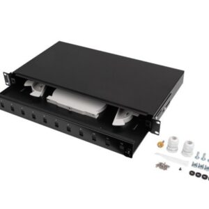PATCH PANEL LANBERG 1U 19" FIBRA OPTICA 12 PTS SC SIMPLEX O 12 LC DUPLEX BK+ACC