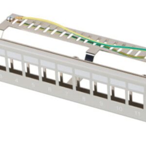 PATCH PANEL LANBERG 12 PUERTOS 1U RACK 10" FTP PARA MODULOS KEYSTONE GRIS