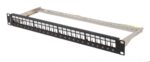 PATCH PANEL LANBERG 24 PUERTOS 1U RACK 19" FTP PARA MODULOS KEYSTONE NEGRO