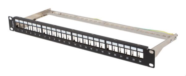 PATCH PANEL LANBERG 24 PUERTOS 1U RACK 19" FTP PARA MODULOS KEYSTONE NEGRO