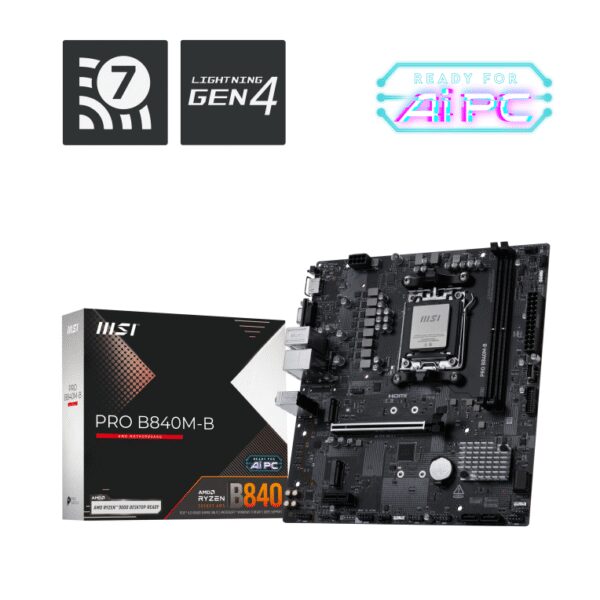 PLACA BASE MSI PRO B840M-B M-ATX AM5 DDR5