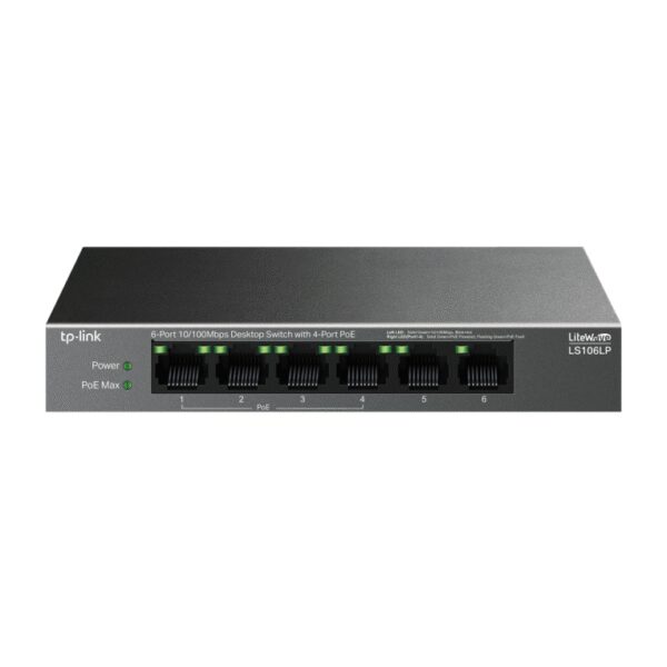 SWITCH TP-LINK LS106LP 6-PUERTOS 10/100 4-PUERTOS POE+