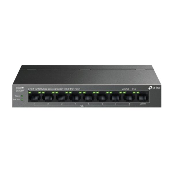 SWITCH TP-LINK LS109P 9 PUERTIOS 10/100 8 PUERTOS POE+
