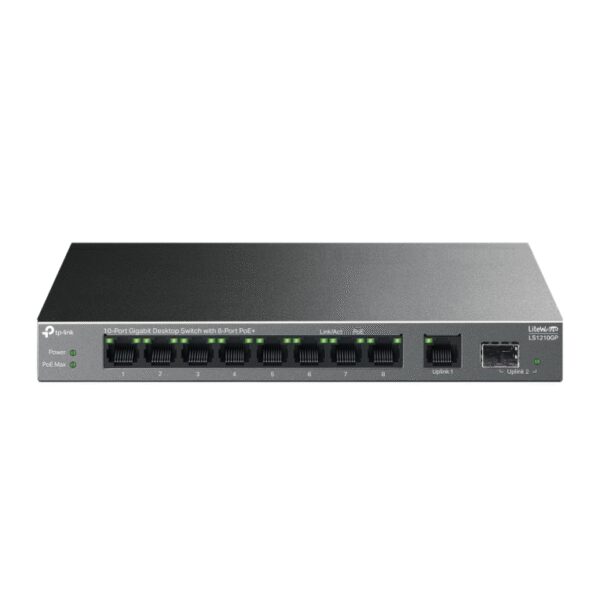 SWITCH TP-LINK LS1210GP 8 PUERTOS 10/100 CON 2 PUERTOS GIGA NO POE