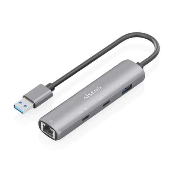 USB3.0 DOCK AISENS USB-A A ETHERNET GIGABIT HUB 2XUSB-C+1XUSB-A GRIS 15CM